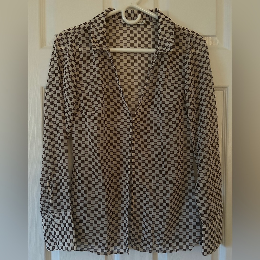 Abercrombie and Fitch Checkered Silk Shirt - Women’s Size Small